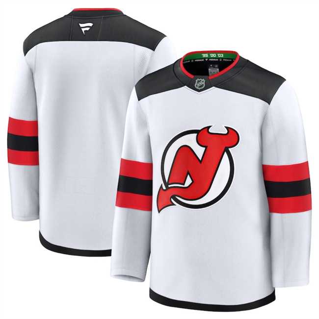 Mens New Jersey Devils Blank White 2024-25 Away Stitched Hockey Jersey Dzhi